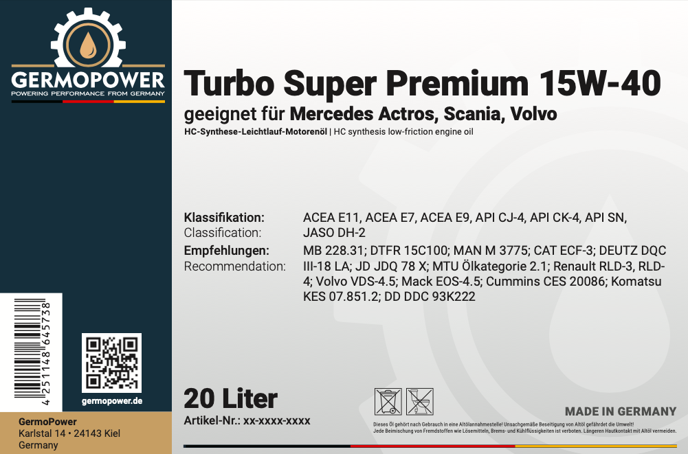 turbo super premium 15w 40